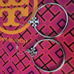 Tory Burch Silver Hoop Earrings